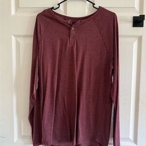 Men's Casual Button Down Shirt - Maroon